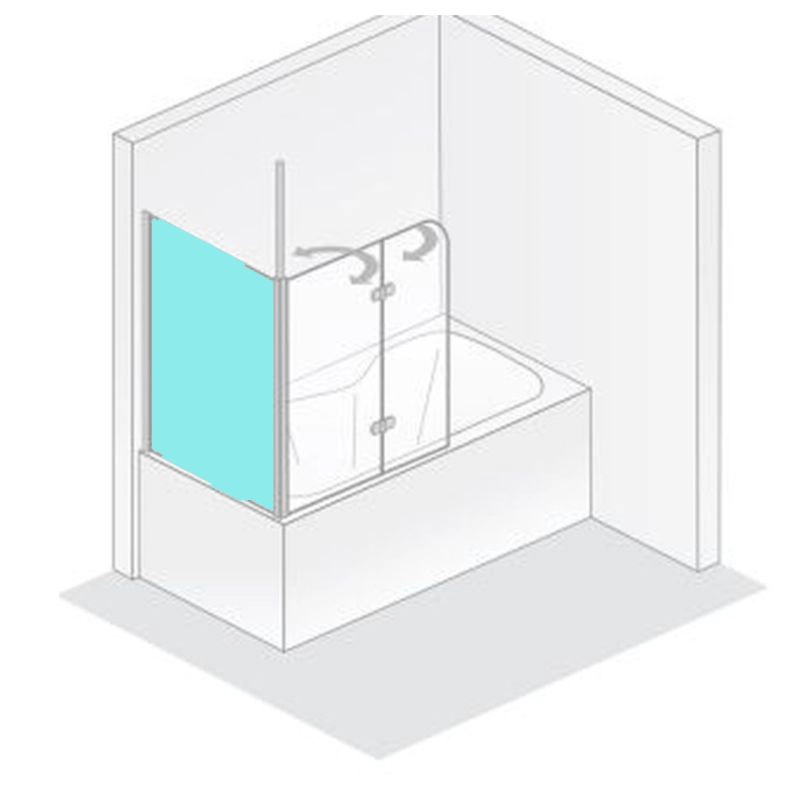 HSK teilgerahmte Seitenwand „Premium Softcube“ 70 × 140 cm Glas Nebel, Profile Alu Silber-matt HSK teilgerahmte Seitenwand „Premium Softcube“ 70 × 140 cm Glas Nebel, Profile Alu Silber-matt