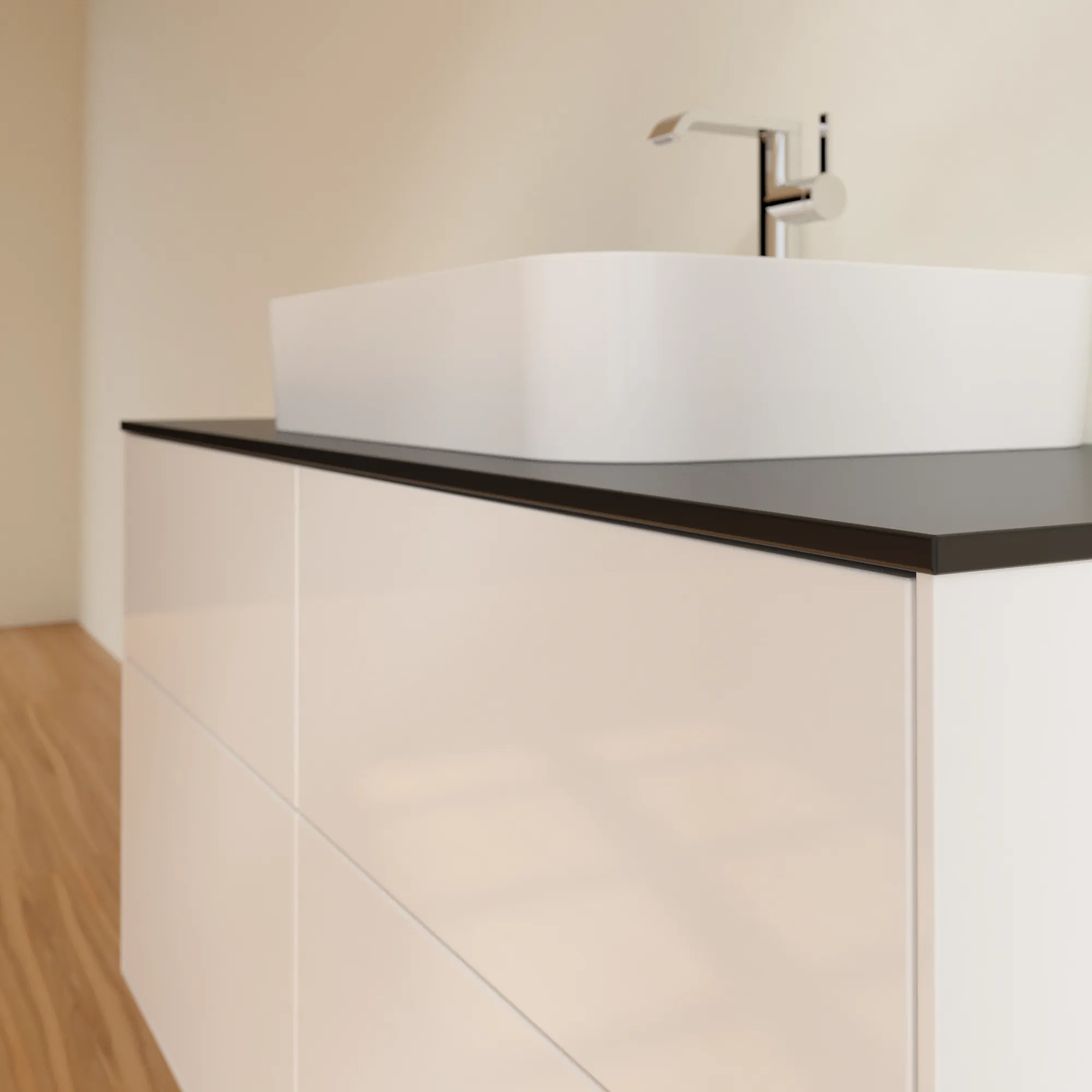 Villeroy & Boch Waschtischunterschrank „Finion“ für Schrankwaschtisch 1200 × 603 × 501 mm Glossy White Lacquer, für Becken mittig Villeroy & Boch Waschtischunterschrank „Finion“ für Schrankwaschtisch 1200 × 603 × 501 mm Glossy White Lacquer, für Becken mittig