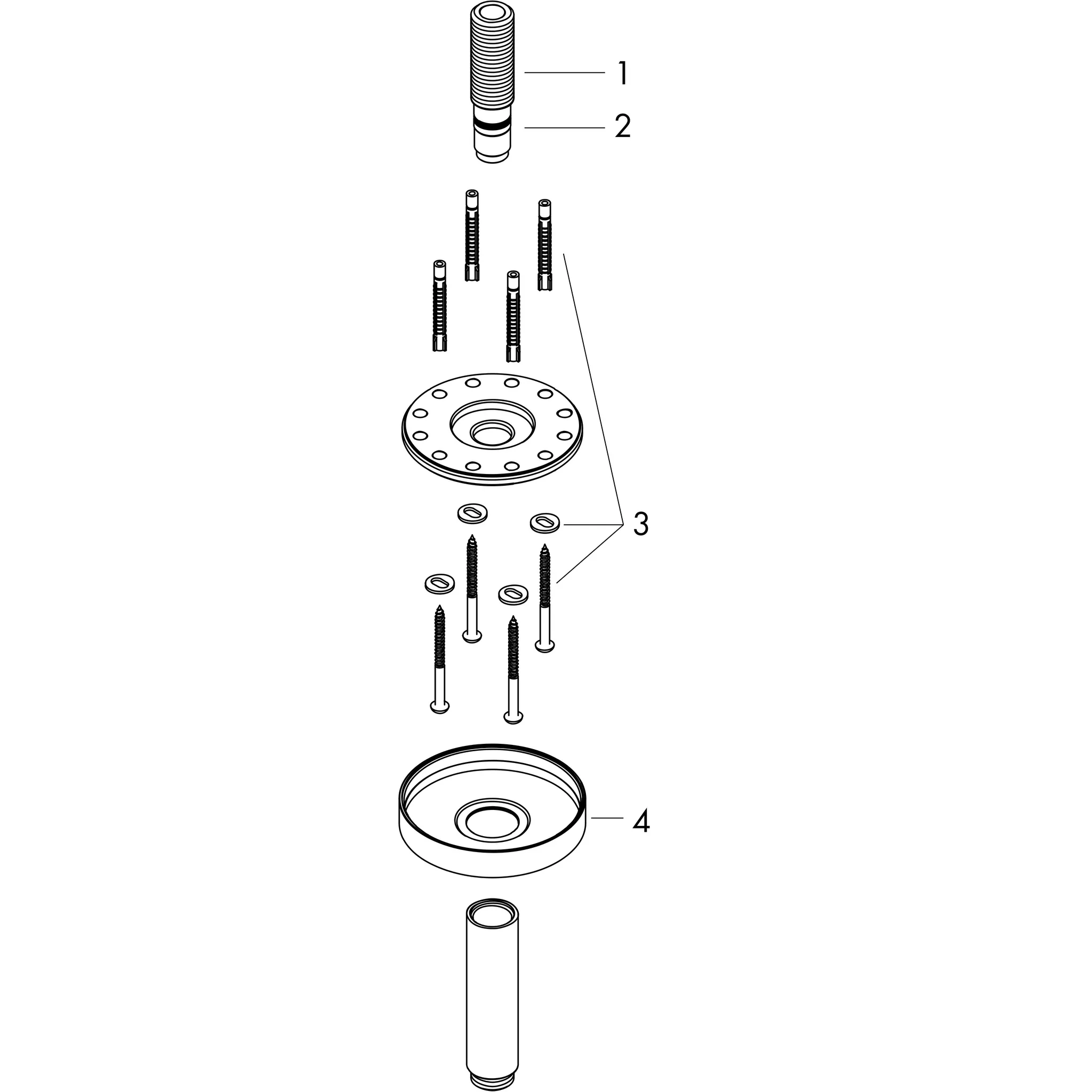 Hansgrohe AXOR ShowerSolutions Deckenanschlussstuck 300 mm Chrom Aufputzmontage Messing G 1/2 Hansgrohe AXOR ShowerSolutions Deckenanschlussstuck 300 mm Chrom Aufputzmontage Messing G 1/2