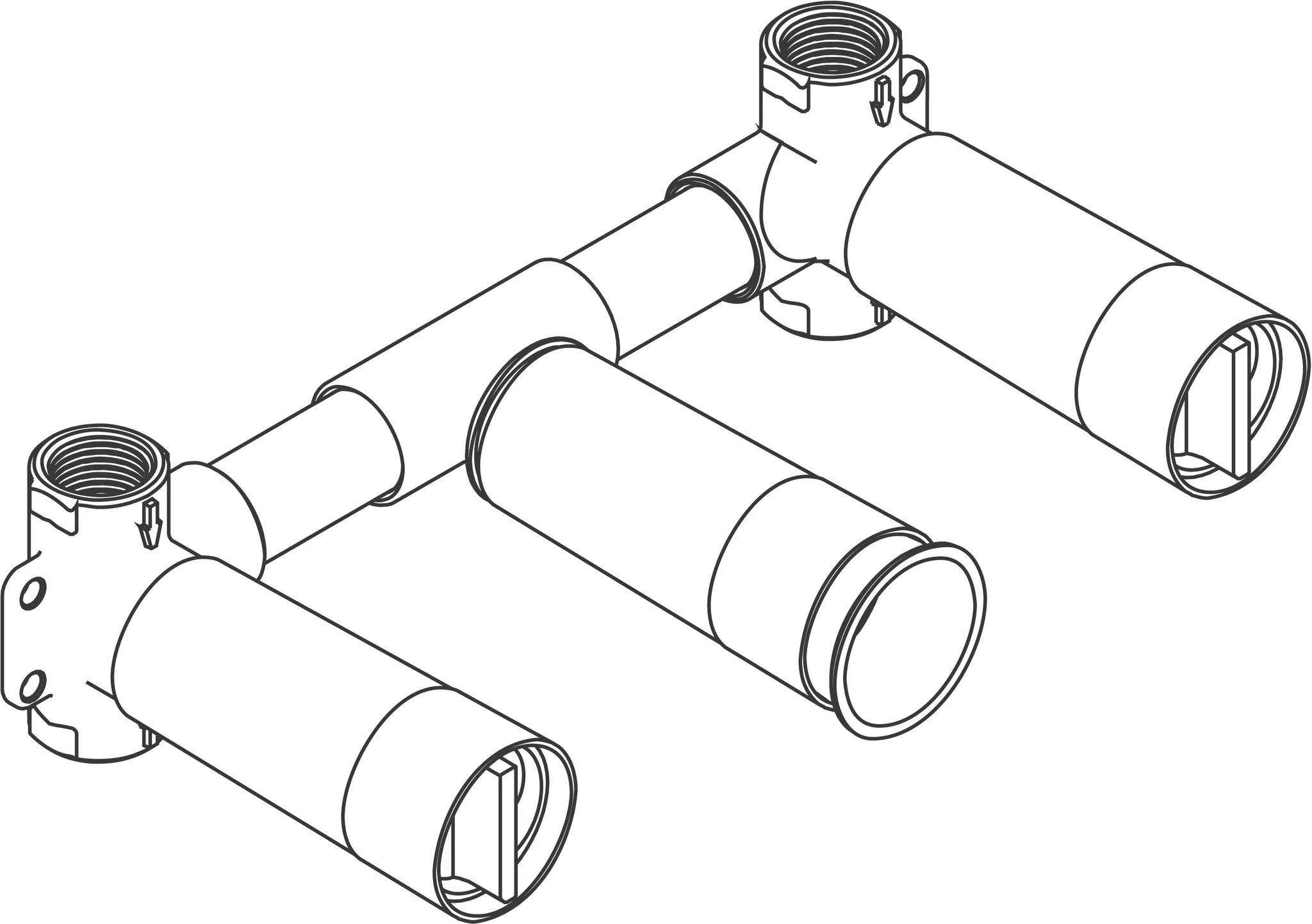 3-Loch Waschtischarmatur Axor Grundkörper Wandversion