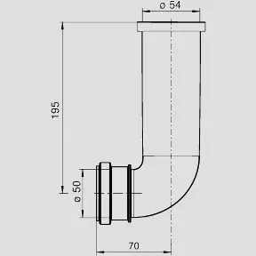 SANIT Spülbogen mit Rundring ( Bauhöhe 985 )