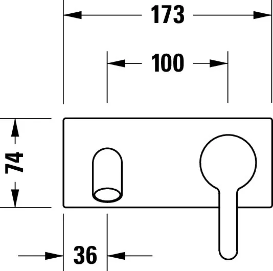 C.1 Einhebel-Waschtischmischer Unterputz,Ausl.174 Breite 173 mm