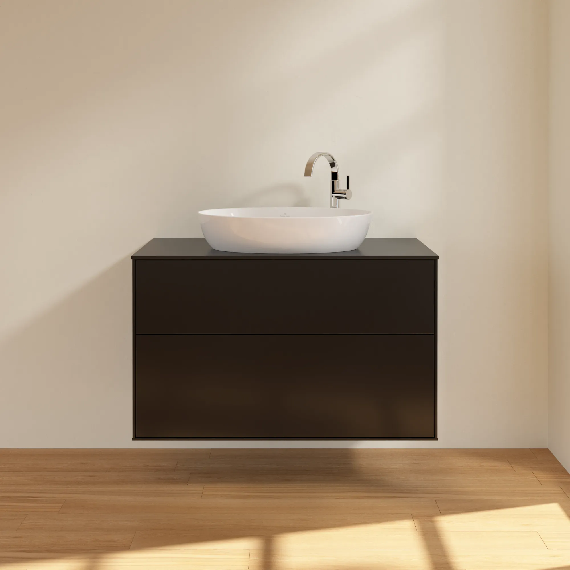 Villeroy & Boch Waschbeckenunterschrank Finion F88, 1000x603x501 mm, Black Matt Lacquer, mit SoftClosing und Push-to-open Funktion Villeroy & Boch Waschbeckenunterschrank Finion F88, 1000x603x501 mm, Black Matt Lacquer, mit SoftClosing und Push-to-open Funktion