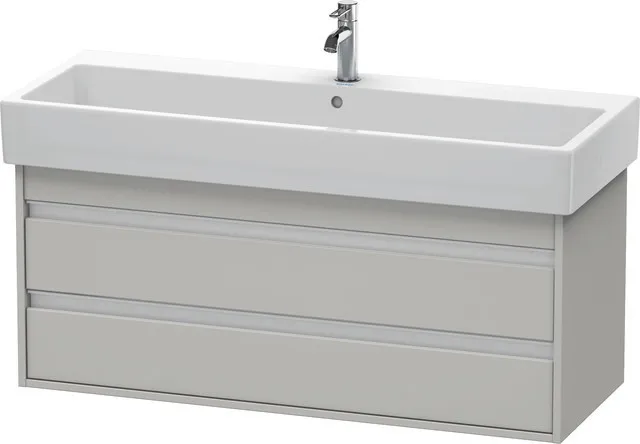 Duravit Waschtischunterschrank wandhängend „Ketho“ 115 × 48 × 44 cm Betongrau Matt