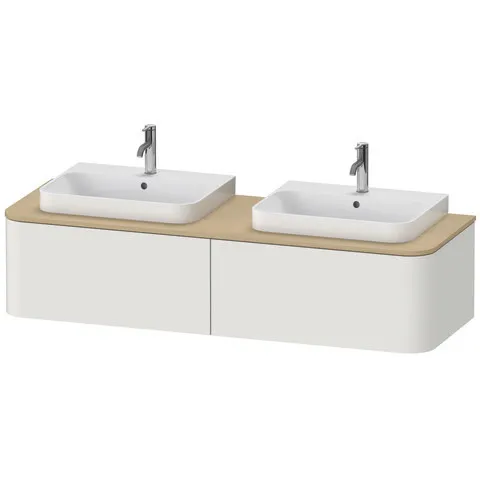 Duravit Waschtischunterschrank wandhängend „Happy D.2 Plus“ 160 × 35,4 × 55 cm Nordic Weiß Seidenmatt