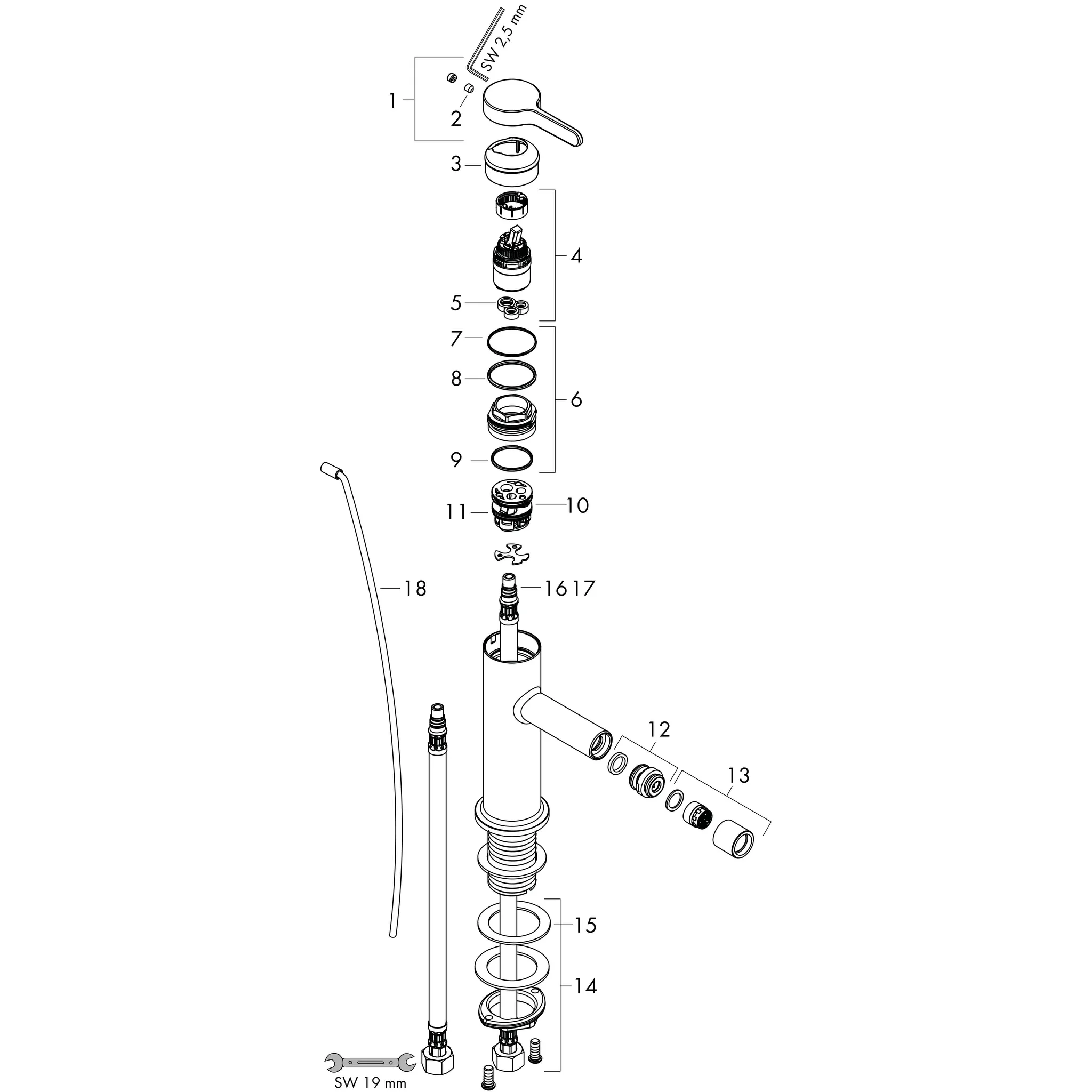 Bidetmischer Axor One chrom