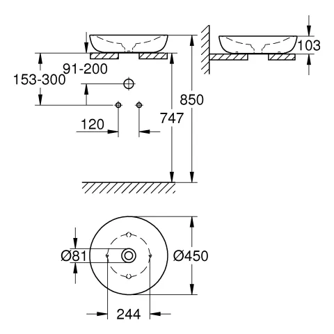 Aufsatzschale Essence 39609_H, ohne Hahnloch 45 cm, 450 x 450 mm, aus Sanitärkeramik, PureGuard Hygieneoberfläche, alpinweiß Aufsatzschale Essence 39609_H, ohne Hahnloch 45 cm, 450 x 450 mm, aus Sanitärkeramik, PureGuard Hygieneoberfläche, alpinweiß