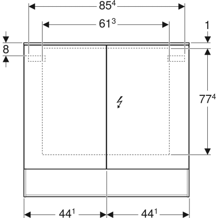 Geberit Spiegelschrank „Acanto“ 90 × 21,5 cm