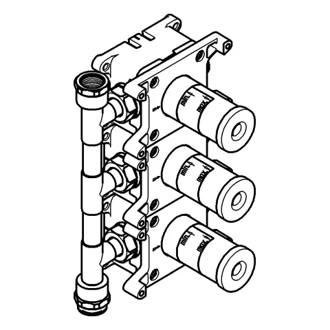 Grohe Rapido C Einbaubox für Unterputzventil 35031, 3-fach, Fertigmontage Set Grohe Rapido C Einbaubox für Unterputzventil 35031, 3-fach, Fertigmontage Set