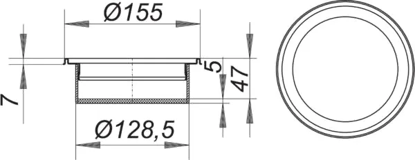 Aufsatzrahmen V S15/155, V4A, d: 155 mm