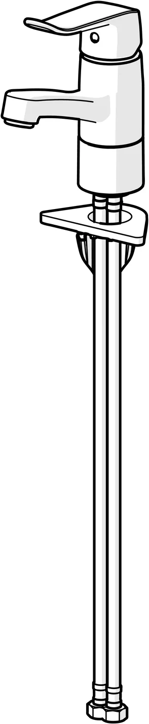 HansaCARE Einhebelmischer Waschtischbatterie HansaCARE 4615 Bedienungshebel lang Ausladung 133 mm DN15 Chrom