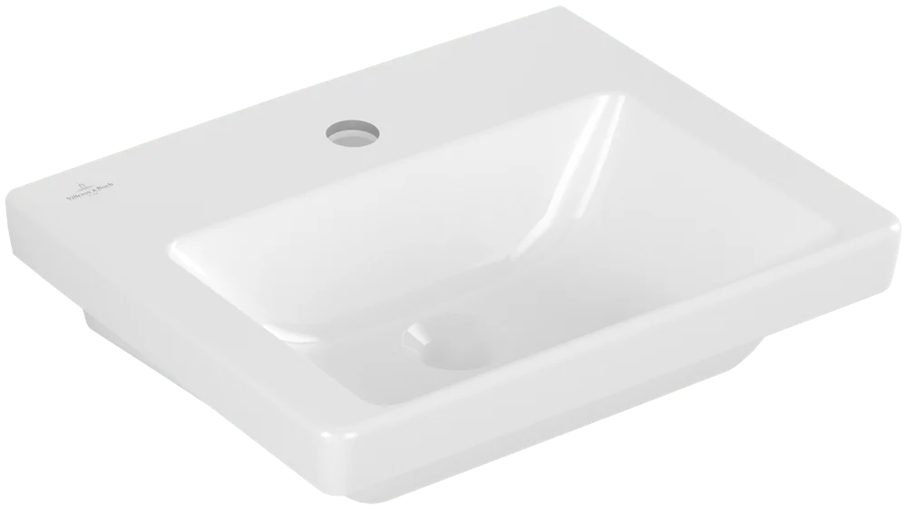 Villeroy & Boch Handwaschbecken Subway 3.0, 450x370x145 mm, weiß Alpin, rechteckig, glänzend, 1-Loch-Armatur Villeroy & Boch Handwaschbecken Subway 3.0, 450x370x145 mm, weiß Alpin, rechteckig, glänzend, 1-Loch-Armatur