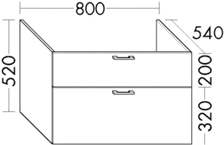 Burgbad Waschtischunterschrank Sys30, 800 mm breit, 520 mm hoch, 540 mm tief, 1 Schublade oben, 1 Auszug unten Burgbad Waschtischunterschrank Sys30, 800 mm breit, 520 mm hoch, 540 mm tief, 1 Schublade oben, 1 Auszug unten