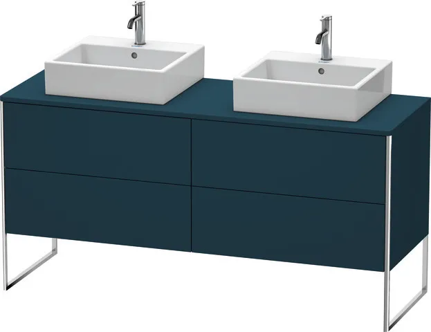 Duravit Waschtischunterschrank bodenstehend „XSquare“ 160 × 77,8 × 54,8 cm Nachtblau Seidenmatt