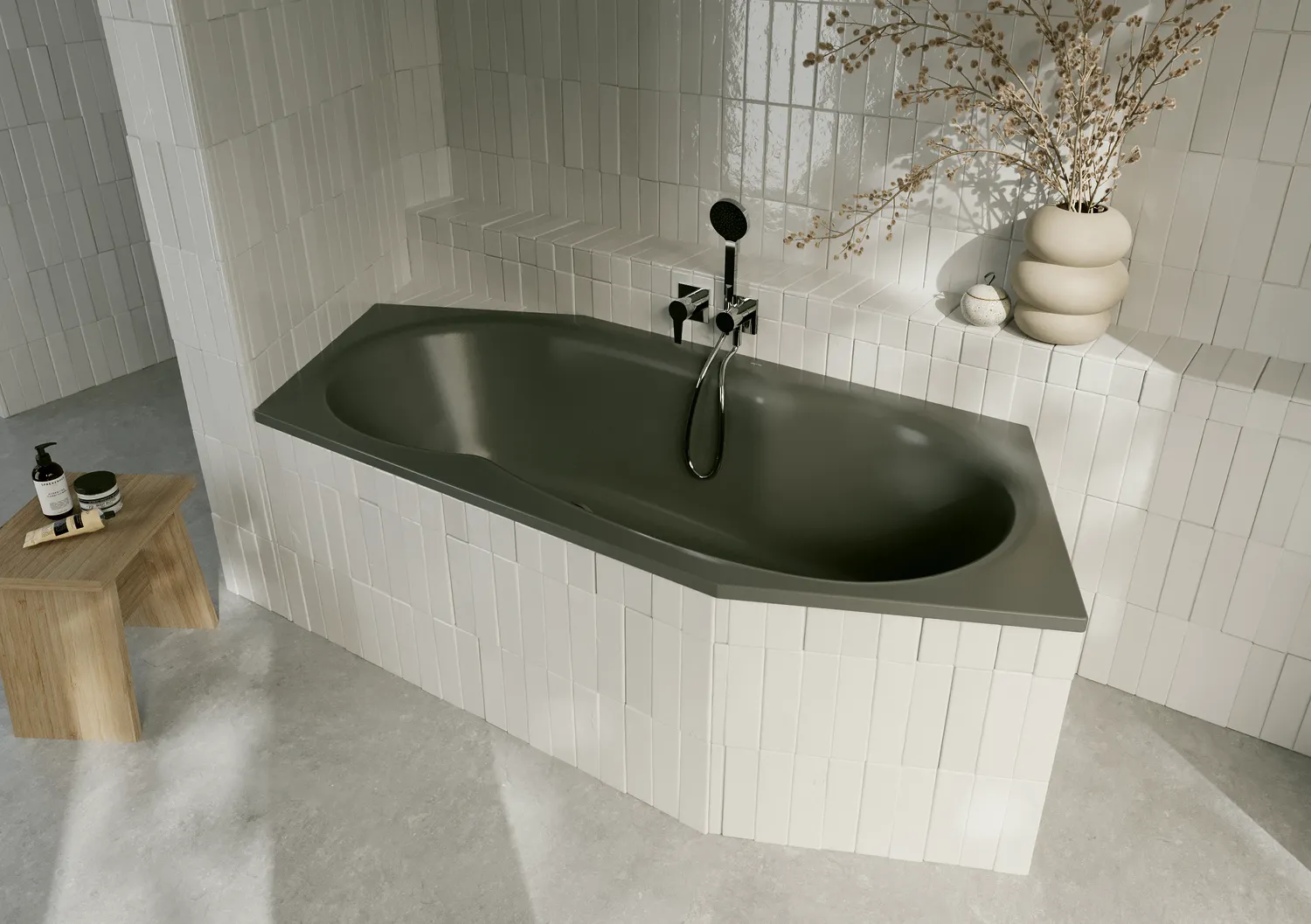 Bette Badewanne BW Sonstige Hazel 2060x900x450 mm Sechseck Einbau mit Überlauf vorne
