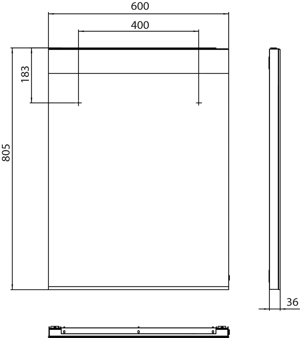 Lichtspiegel MI 250, 600 x 802 mm2700K/6500K, Sensor, m. Heizung u. Unterlicht, IP 20