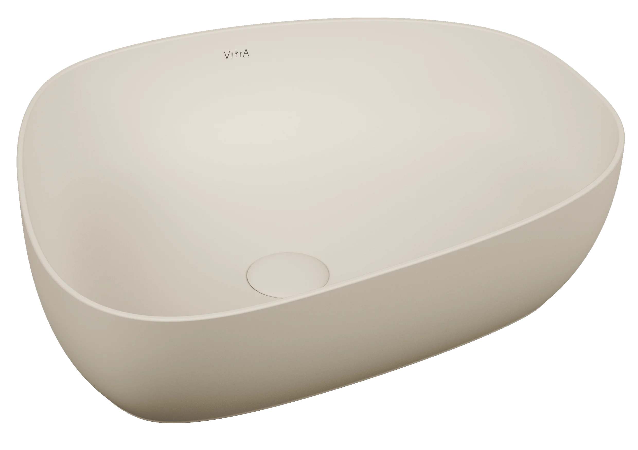 VitrA Outline Aufsatzschale asymmetrisch, 550 x 430 mm, Sandbeige Matt mit VitrA Clean Oberflächenveredelung