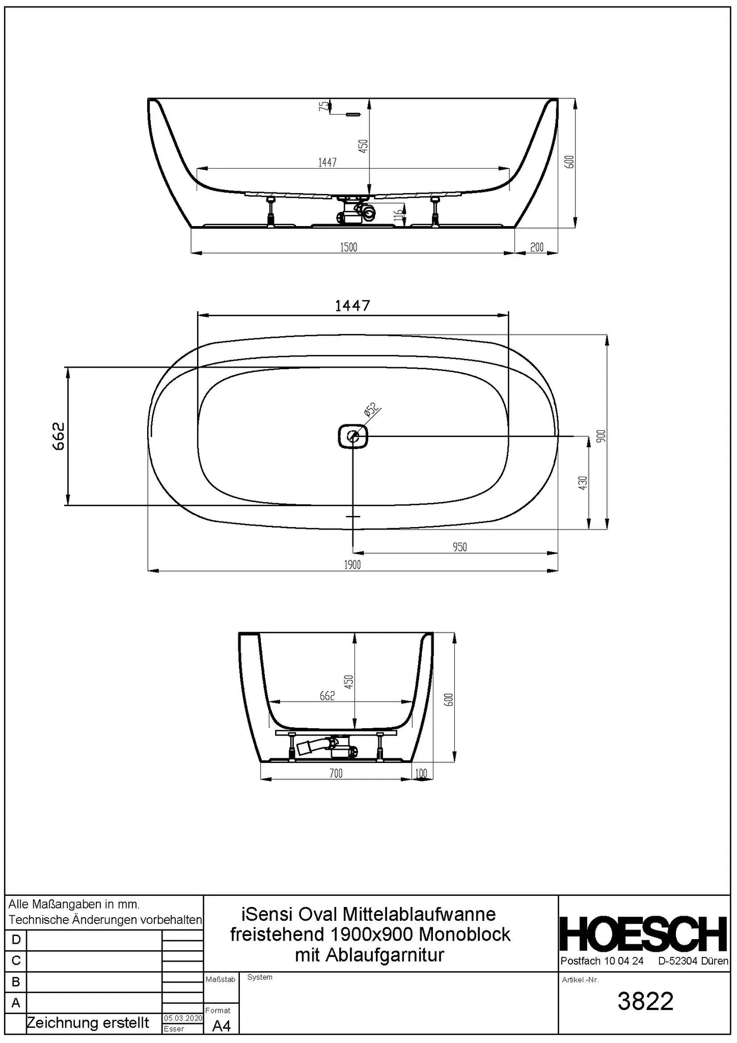 Hoesch iSensi Oval 1900x900 Monolith Überlaufschlitz, BiColor Weiß-Schiefergrau Hoesch iSensi Oval 1900x900 Monolith Überlaufschlitz, BiColor Weiß-Schiefergrau