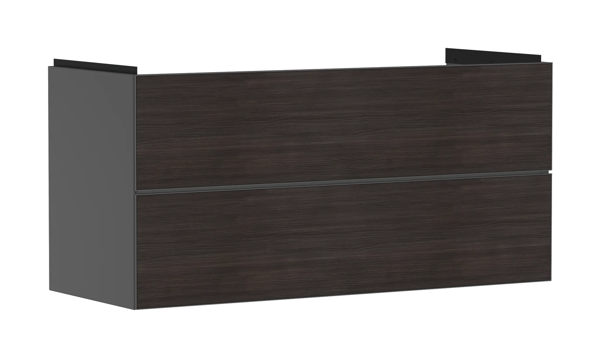 Xevolos E Waschtischunterschrank Schiefergrau Matt 1180/475 mit 2 Schubkästen für Waschtisch Bronze Struktur
