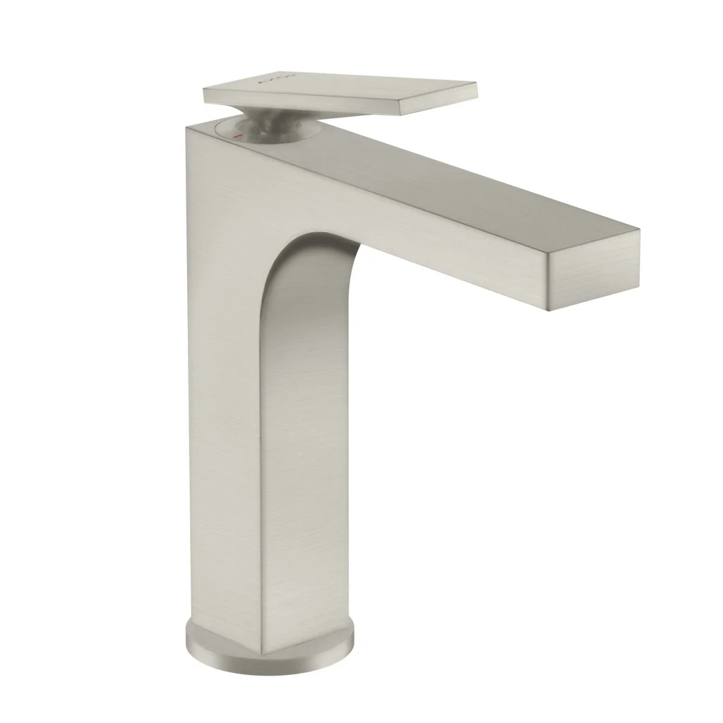 Hansgrohe AXOR Citterio Einhebel-Waschtischmischer 160 mit Hebelgriff und Ablaufgarnitur, Edelstahl Optic, Ausladung 143 mm, Auslaufhöhe 156 mm