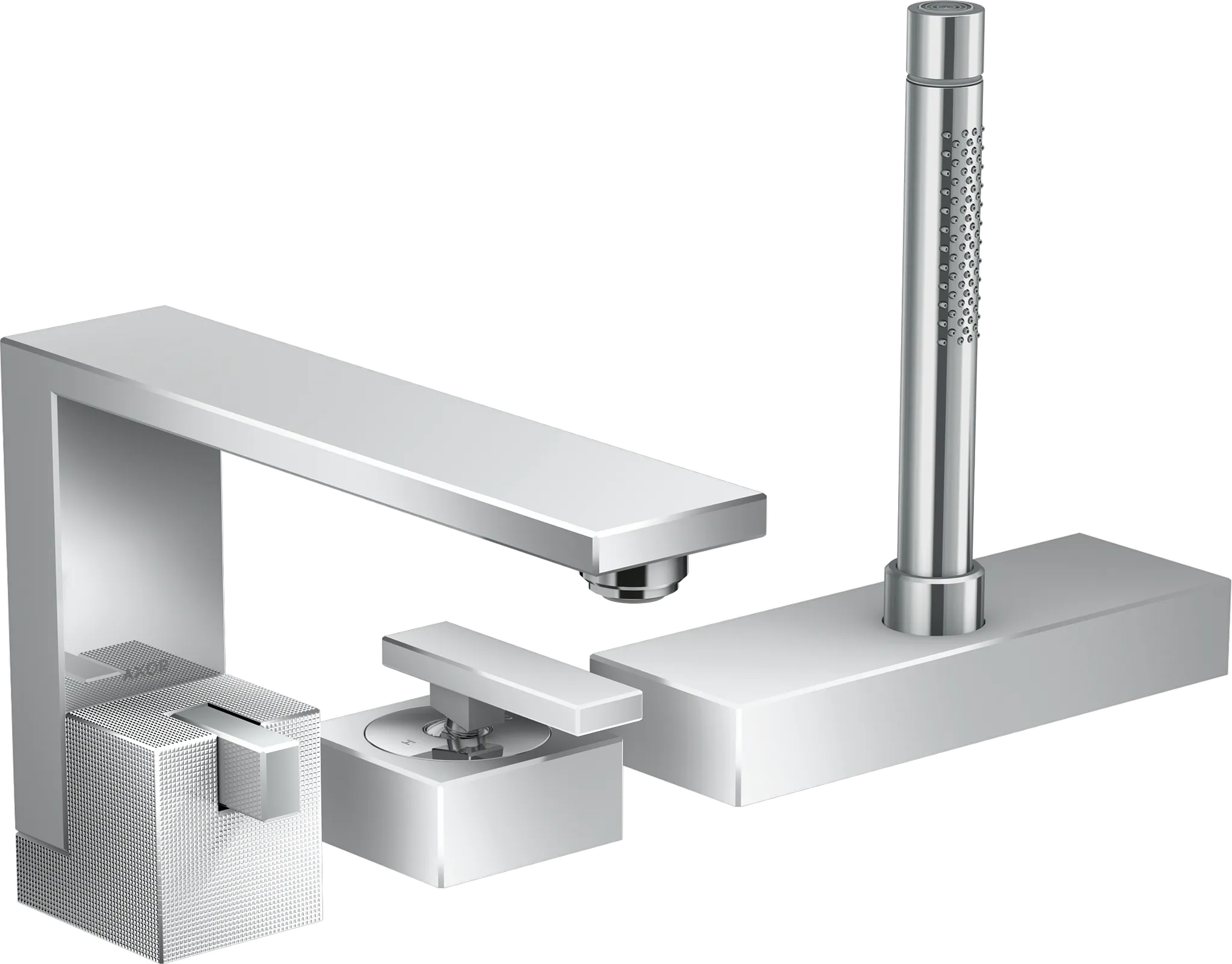 Hansgrohe AXOR Edge 3-Loch Einhebel-Wannenrandmischer - Diamantschliff, Chrom Farbe: Chrom Hansgrohe AXOR Edge 3-Loch Einhebel-Wannenrandmischer - Diamantschliff, Chrom Farbe: Chrom
