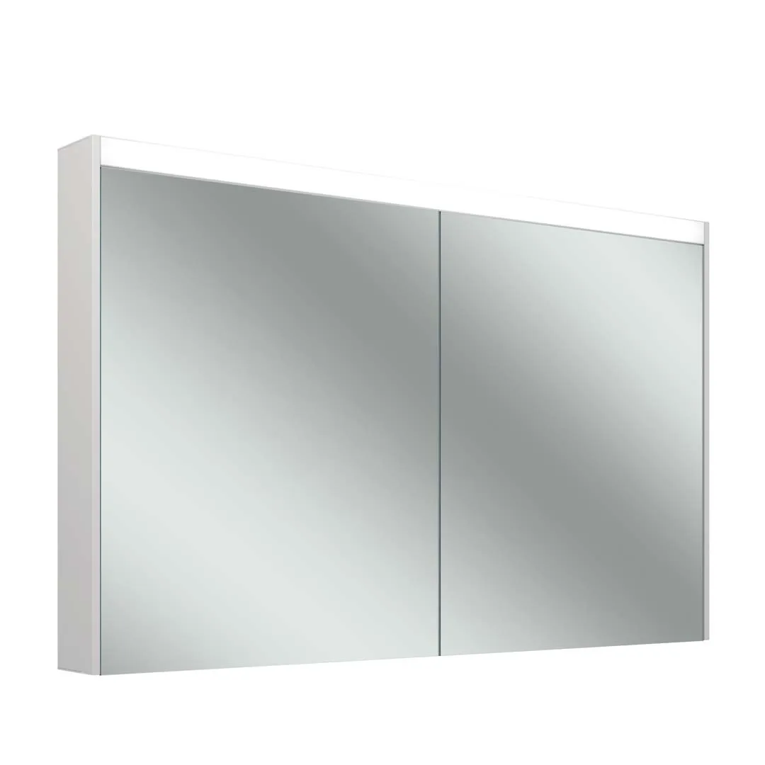 Schneider Spiegelschrank OBJECT Line Superior LED OLS1 120/2/LED – Weiß, Aluminiumkorpus, LED-Beleuchtung 4000K, Maße: 1195 x 743 x 123 mm Schneider Spiegelschrank OBJECT Line Superior LED OLS1 120/2/LED – Weiß, Aluminiumkorpus, LED-Beleuchtung 4000K, Maße: 1195 x 743 x 123 mm