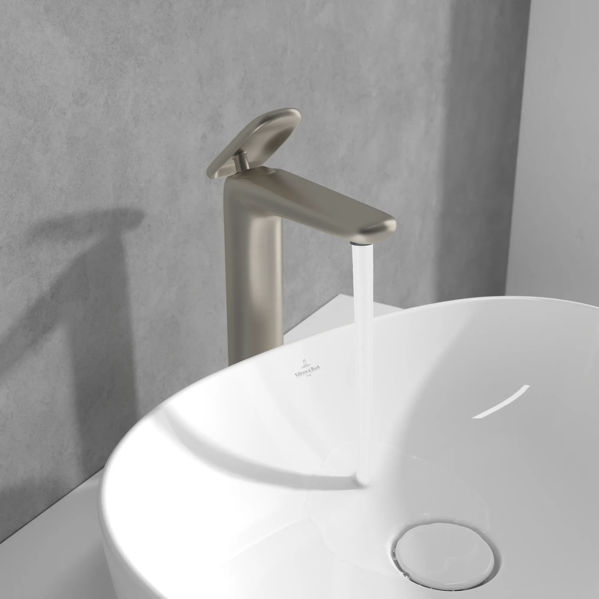 Einhand-Waschtischarmatur „Antao“ 18,4 cm Ausladung 135 mm in Brushed Nickel Matt Einhand-Waschtischarmatur „Antao“ 18,4 cm Ausladung 135 mm in Brushed Nickel Matt