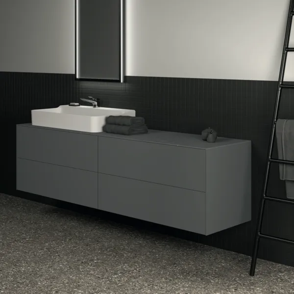 Ideal Standard Waschtischunterschrank Conca, 4 Auszüge, anthrazit
