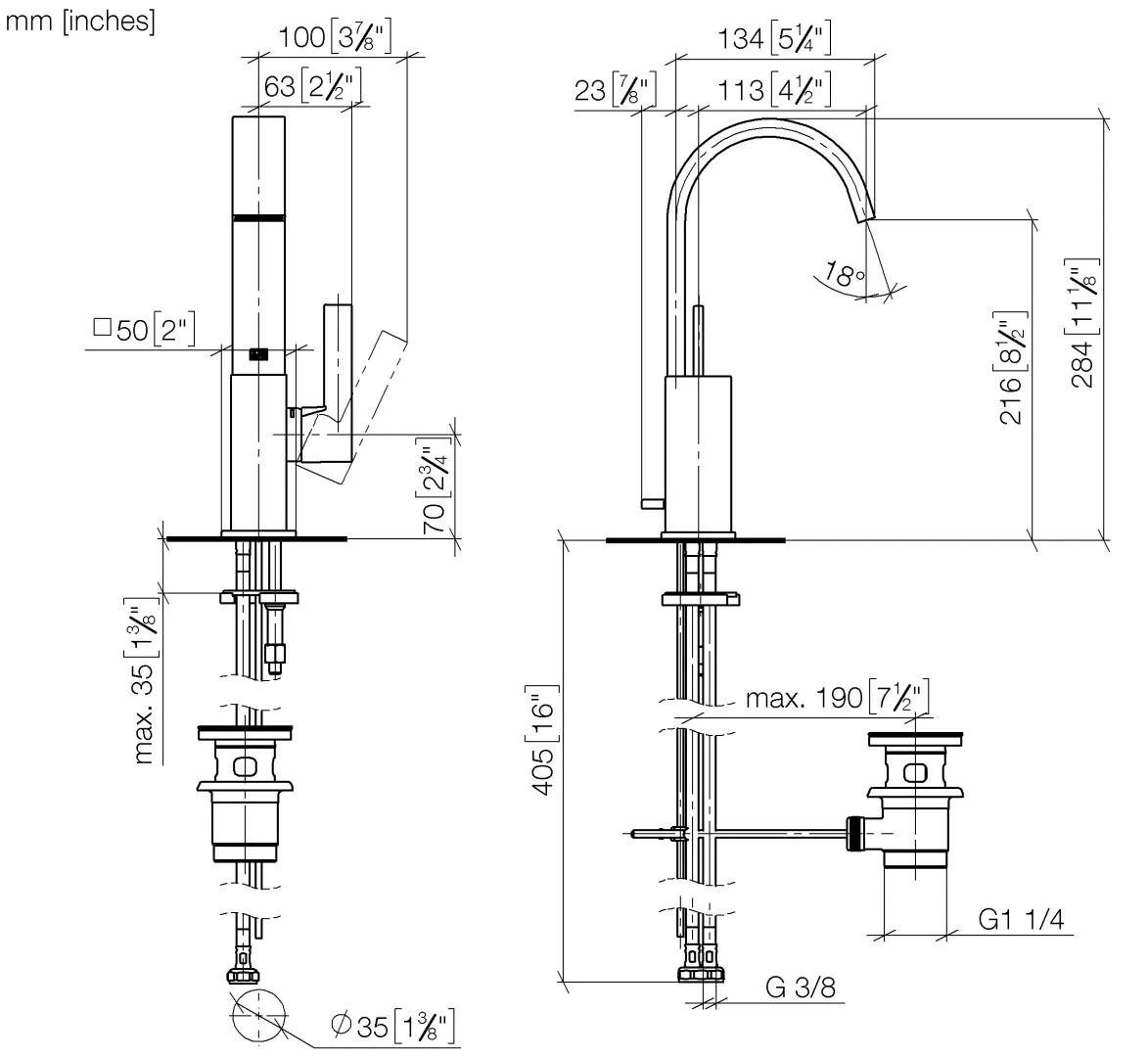 Dornbracht MEM Waschtisch-Einhandbatterie mit Ablaufgarnitur Dark Platinum gebürstet, Ausladung 113 mm Dornbracht MEM Waschtisch-Einhandbatterie mit Ablaufgarnitur Dark Platinum gebürstet, Ausladung 113 mm