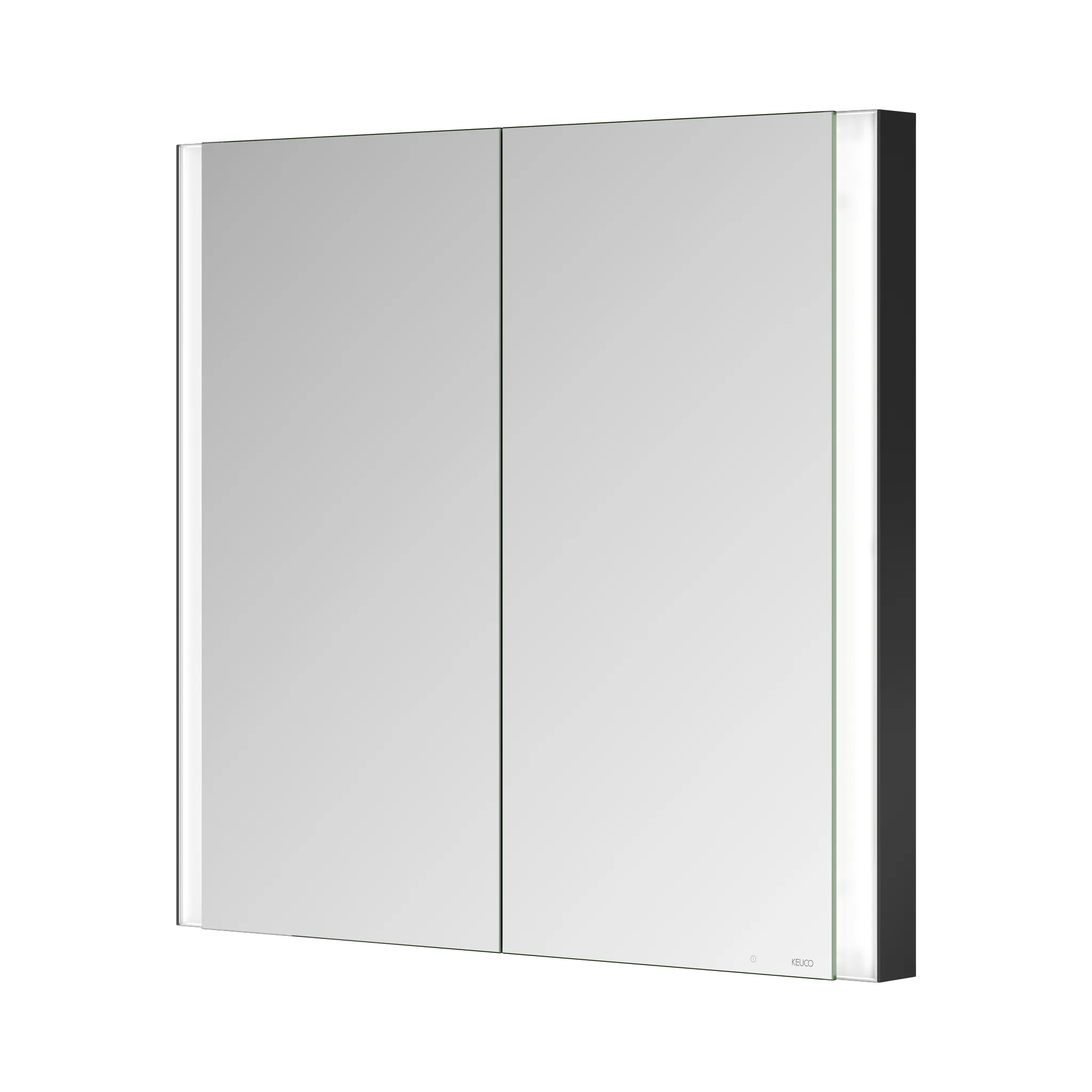 KEUCO Wandeinbau Spiegelschrank „Somaris“ Schwarz (matt), Unterputz, ohne Spiegelheizung 800 × 710 × 115 mm