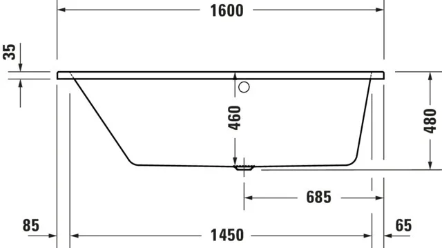 Duravit Badewanne „No.1“ trapez 1600 × 850 mm, links in Weiß Duravit Badewanne „No.1“ trapez 1600 × 850 mm, links in Weiß