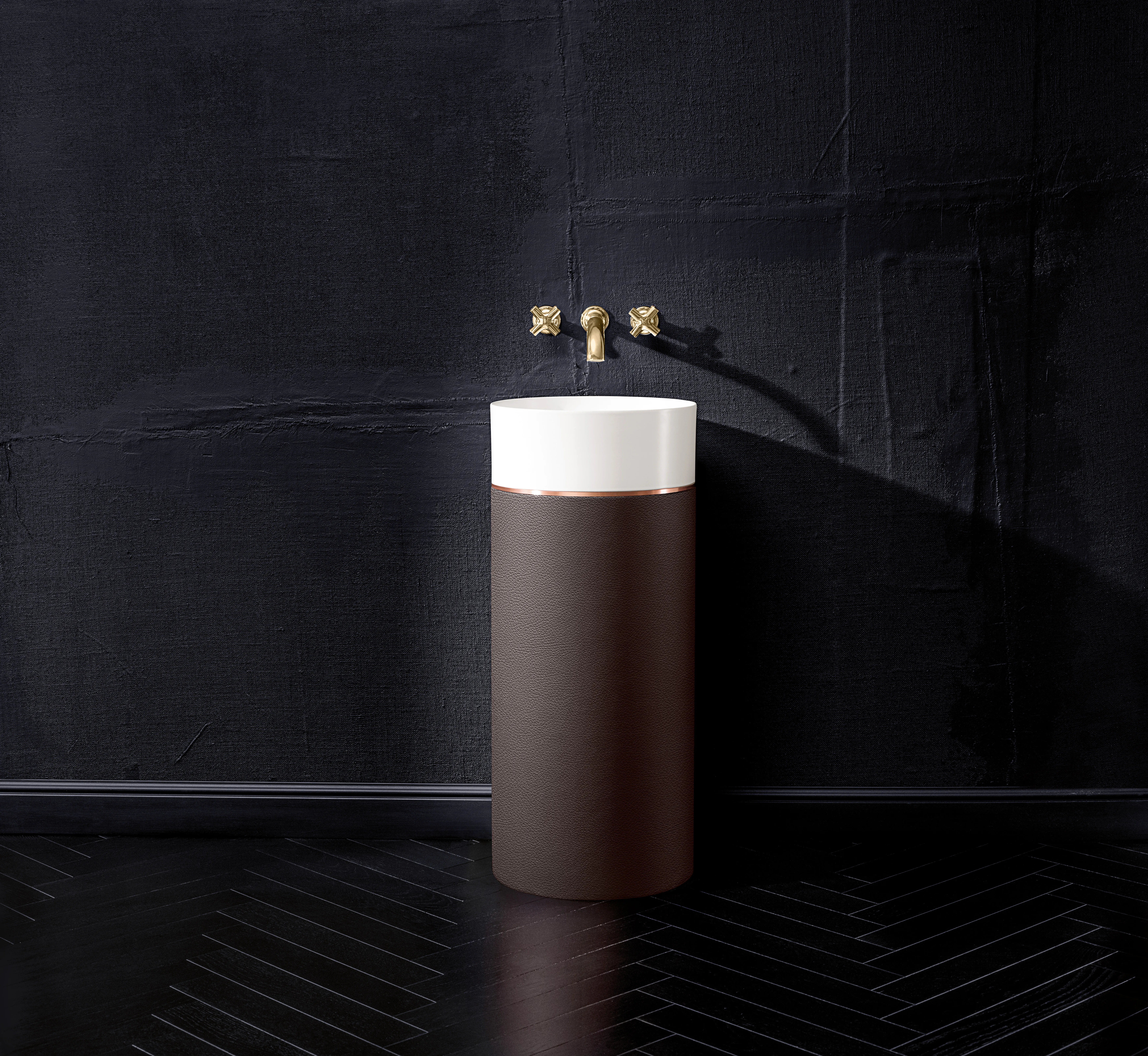 Villeroy & Boch Waschtischschale aus TitanCeram „Octagon“ ⌀ 400 mm in Mocha Leather