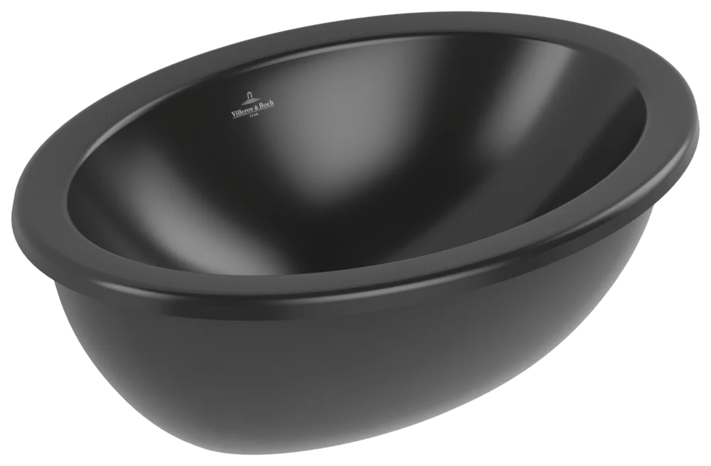 Villeroy & Boch Unterbauwaschbecken Loop & Friends, oval, Pure Black CeramicPlus, 430 x 290 mm, Höhe 185 mm