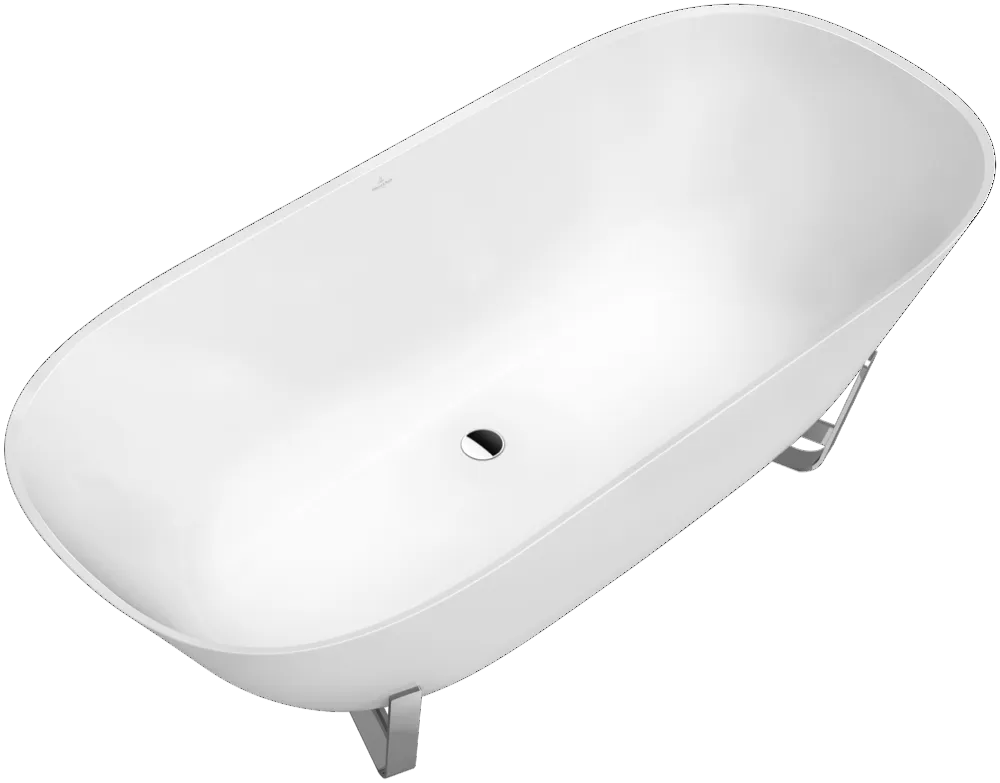 Villeroy & Boch Badewanne „Antheus“ freistehend oval 175 × 80 cm, Mittelablauf in Morning Green