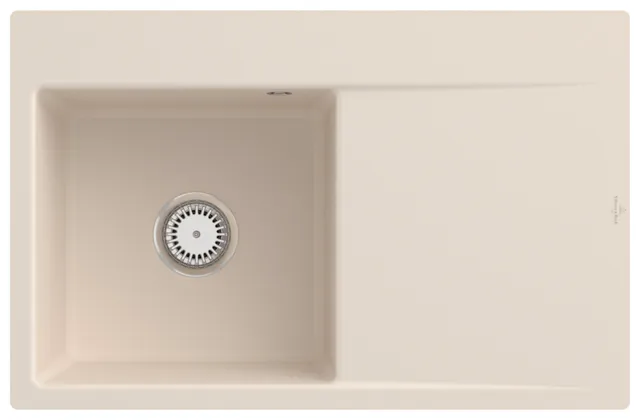 Villeroy & Boch flächenbündiges Küchenspülbecken „Subway Style“ 45 flat 780 × 510 × 220 mm, für Becken links in Ivory Villeroy & Boch flächenbündiges Küchenspülbecken „Subway Style“ 45 flat 780 × 510 × 220 mm, für Becken links in Ivory