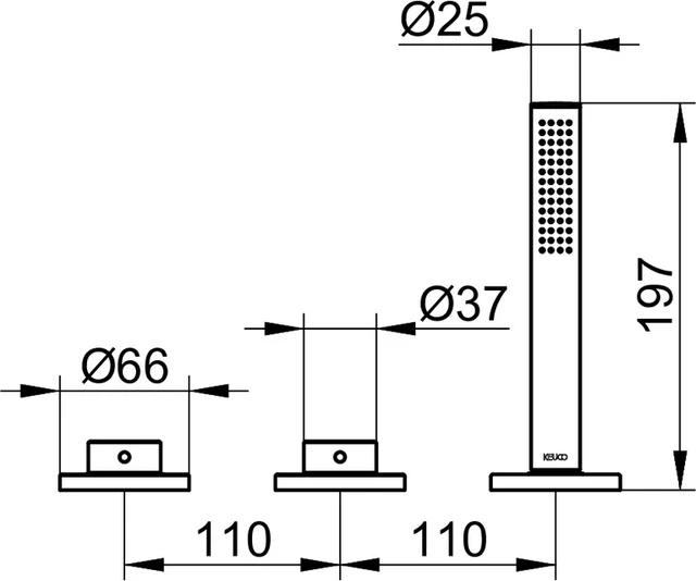 Edition 400 51530010500 Wannenmischer DN15 3-Loch Wannenrand verchromt Edition 400 51530010500 Wannenmischer DN15 3-Loch Wannenrand verchromt
