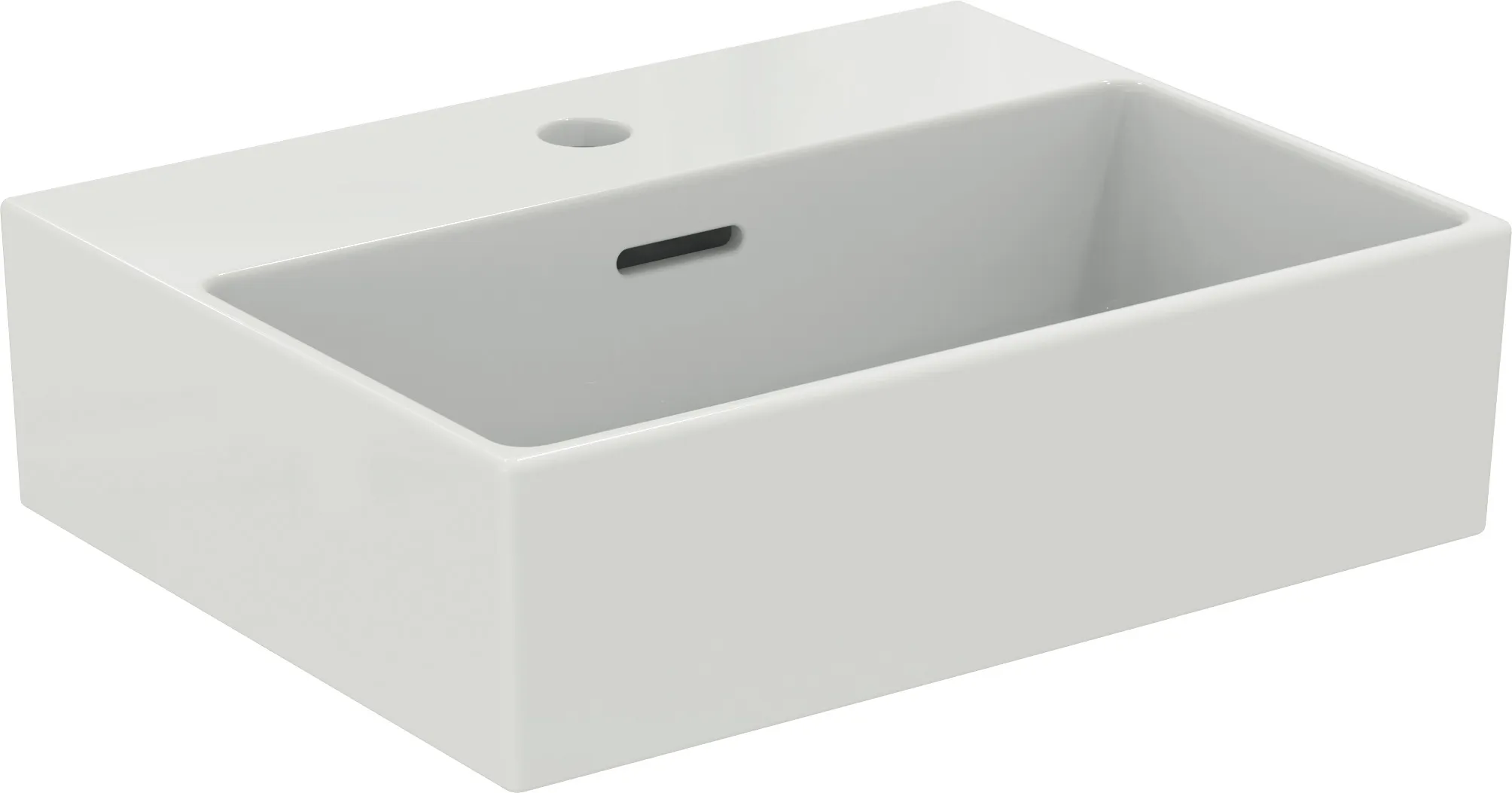 Waschbecken „Extra“ 45 × 35 × 15 cm, Hahnlochposition mittig in Weiß Waschbecken „Extra“ 45 × 35 × 15 cm, Hahnlochposition mittig in Weiß