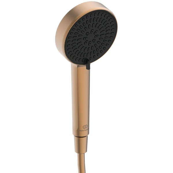 Ideal Standard Ceratwist Alu+ Duschsystem, Bronze, Aufputz, 100% recyceltes Aluminium, 2 Strahlarten Hand- und Kopfbrause