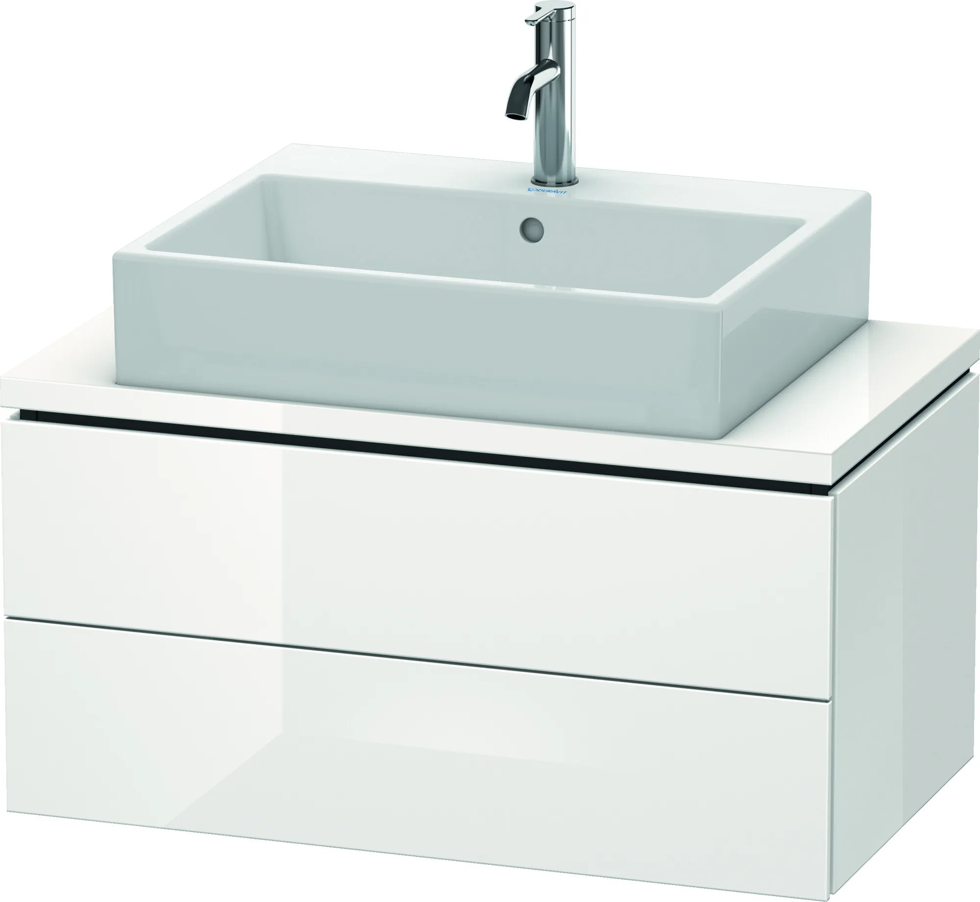 Duravit Waschtischunterschrank wandhängend „L-Cube“ 82 × 40 × 47,7 cm Weiß Hochglanz