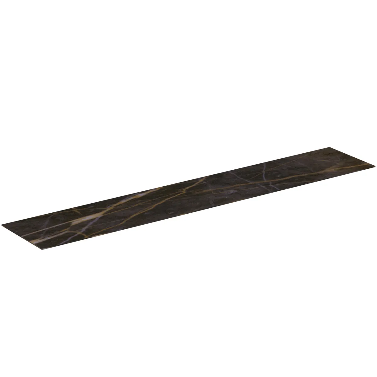Waschtischplatte Conca, aus Keramik, 1987x373x6mm, Marmor Noir Desir
