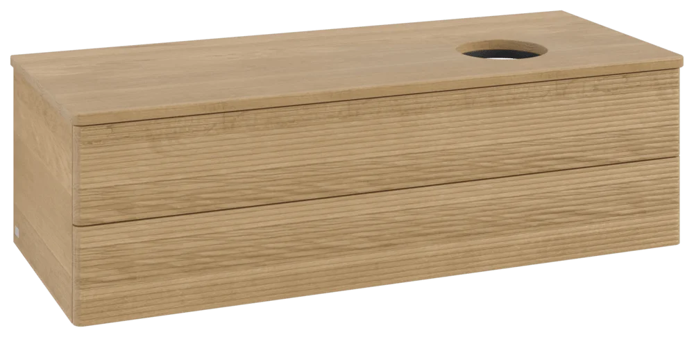 Villeroy & Boch Waschbeckenunterschrank Antao Honey Oak, 1200x360x500 mm, mit Beleuchtung und SoftClosing, Eckig