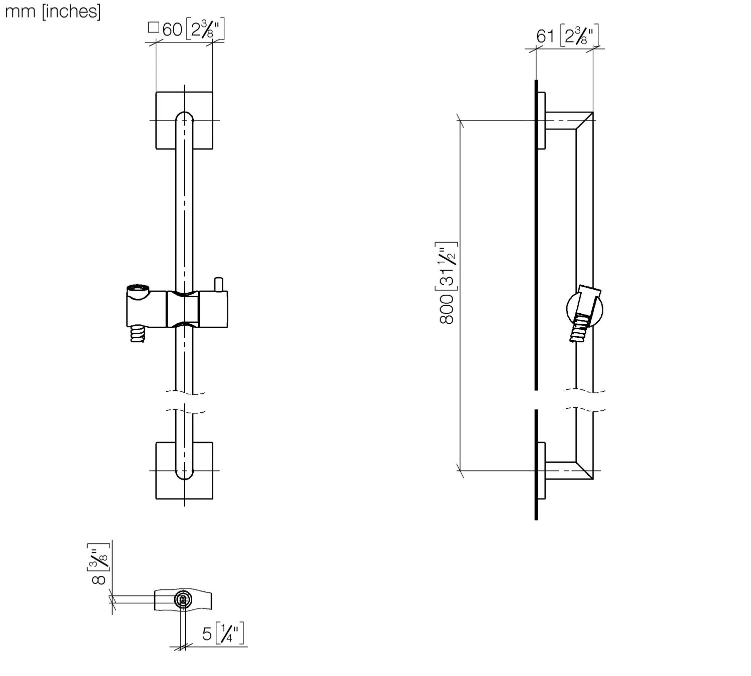 Dornbracht Duschgarnitur ohne Handbrause Chrom