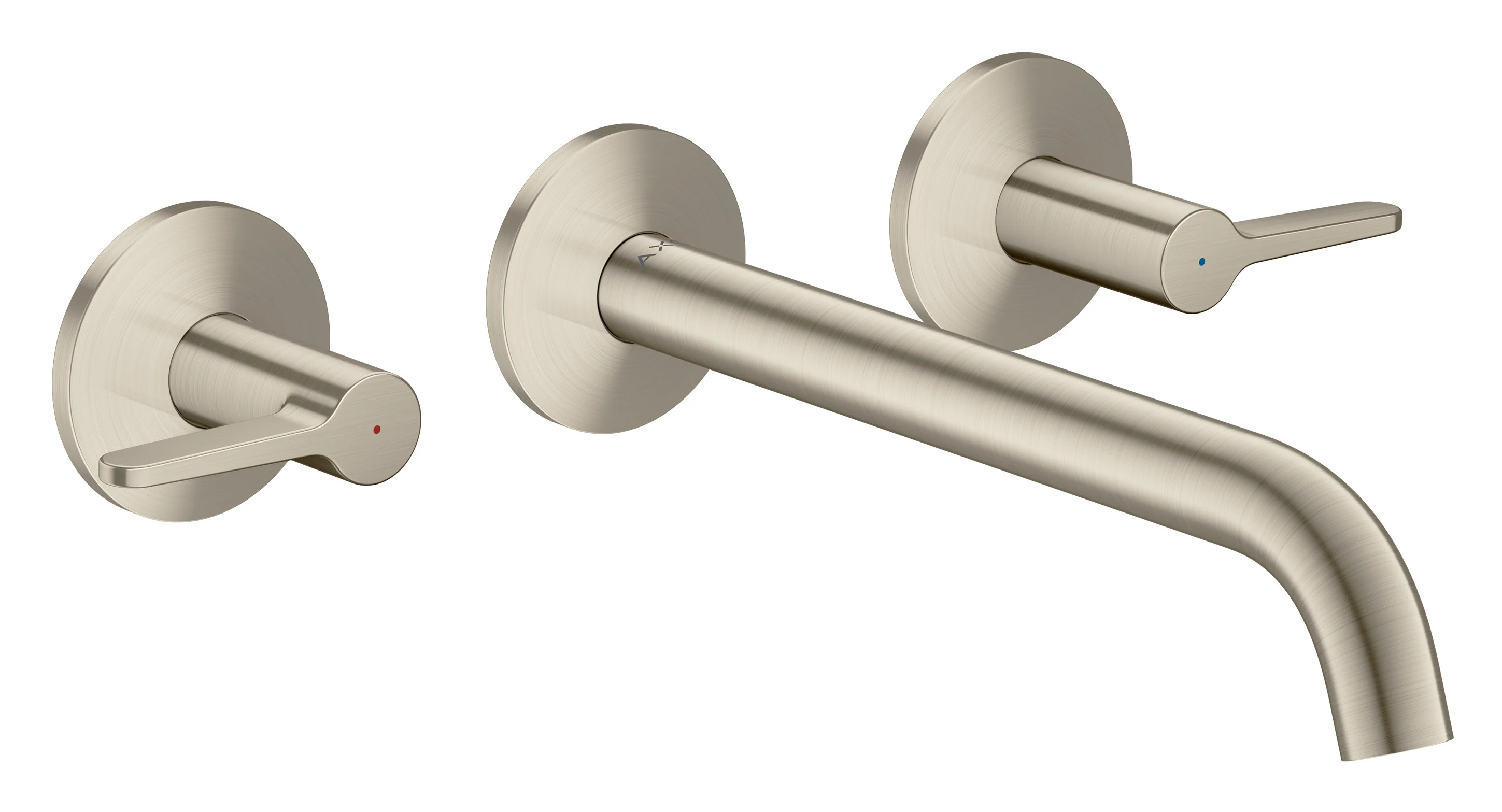 Hansgrohe AXOR One 3-Loch Waschtischarmatur Unterputz Wandmontage 220 mm Hebelgriff Brushed Nickel