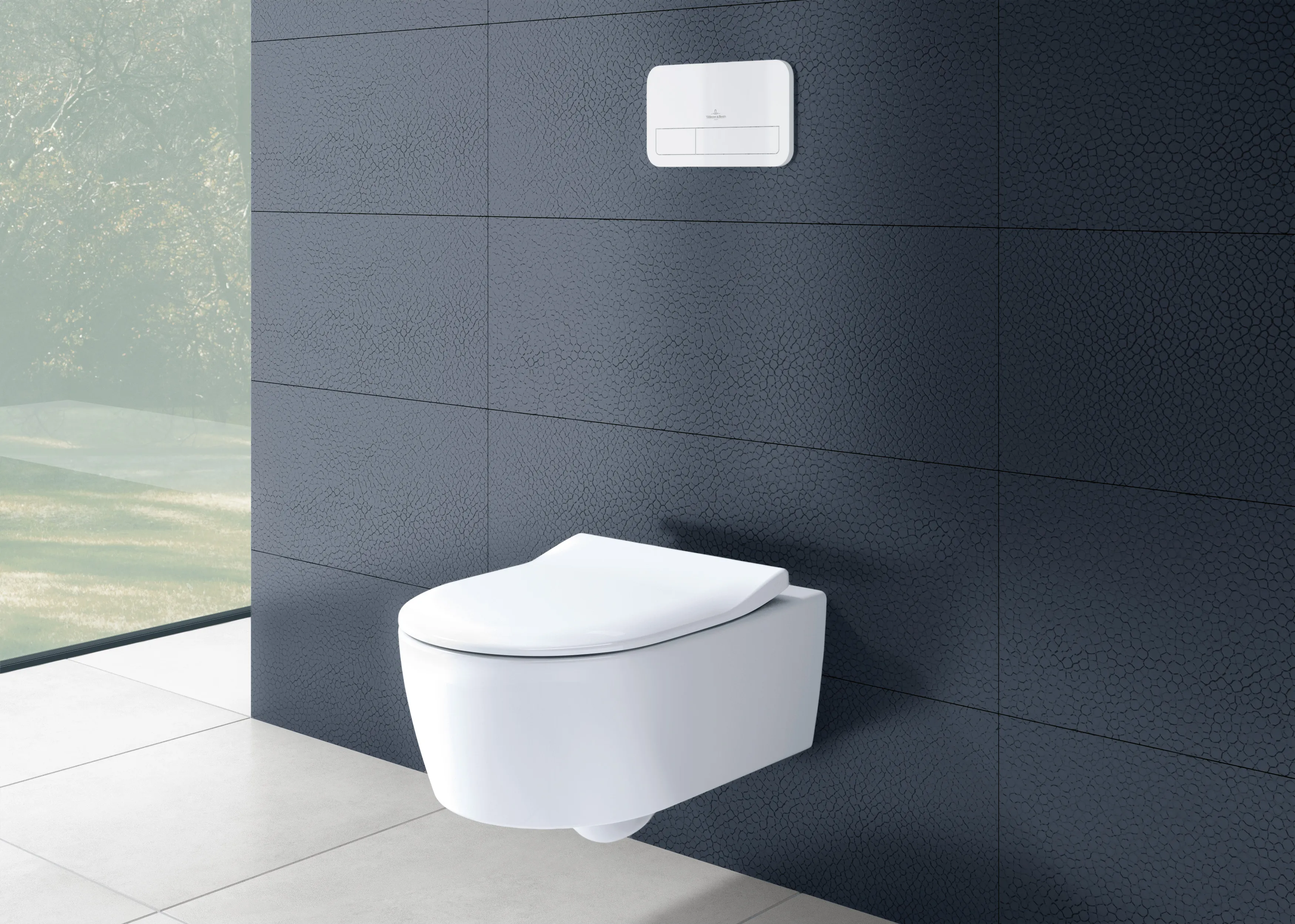 Wand-Tiefspül-WC Combi-Pack DirectFlush „Avento“ mit SlimSeat 37 × 31,5 cm ohne Spülrand