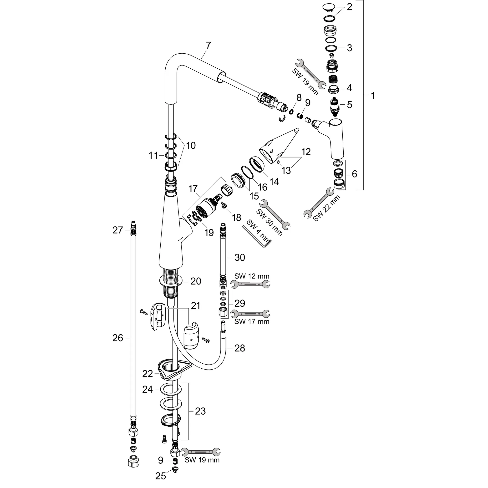 Spültischmischer 300 Talis Select M51 Ausziehauslauf 1jet chrom Spültischmischer 300 Talis Select M51 Ausziehauslauf 1jet chrom