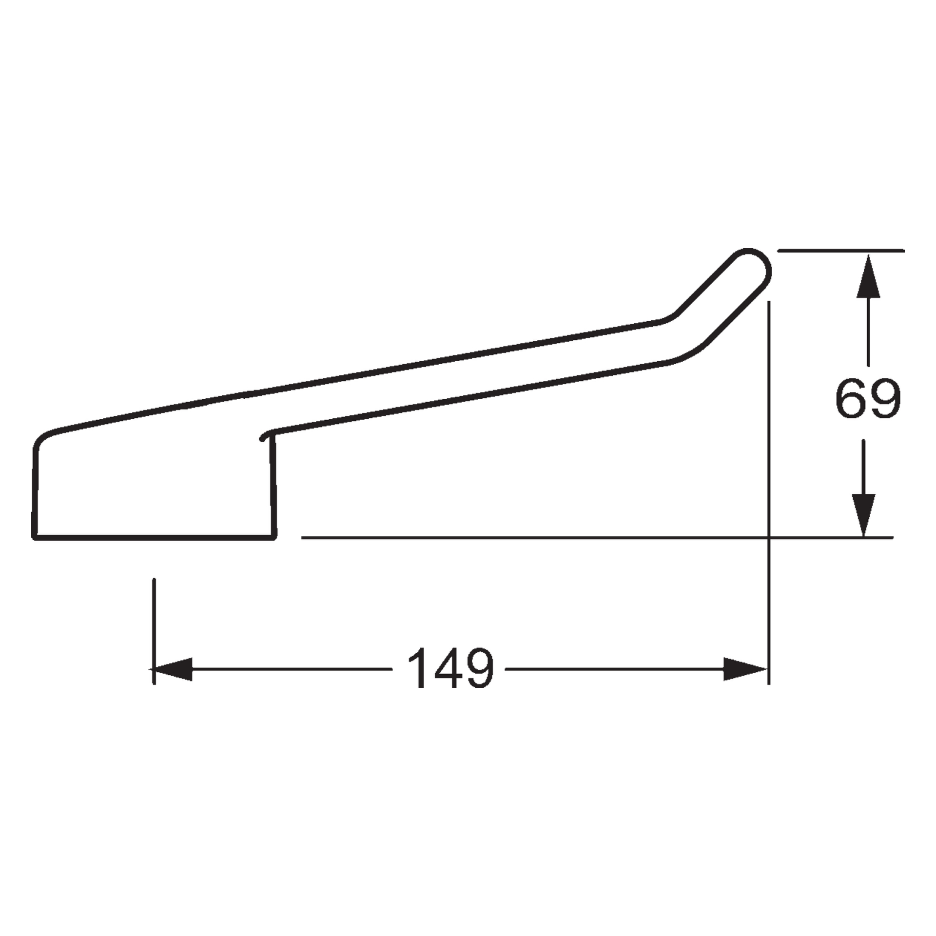 HA Langer Hebel HANSAMEDIPRO 0244 Bügelh. Bed.he. lang L=149 chr