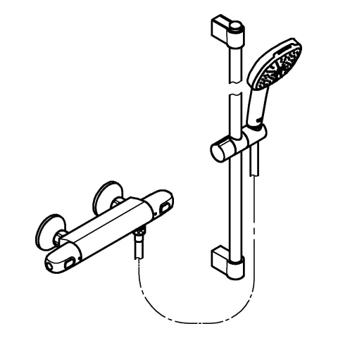 Grohe Grohtherm 1000 Thermostat-Brausebatterie, 1/2 mit Tempesta Brausestangenset 600mm, chrom Grohe Grohtherm 1000 Thermostat-Brausebatterie, 1/2 mit Tempesta Brausestangenset 600mm, chrom