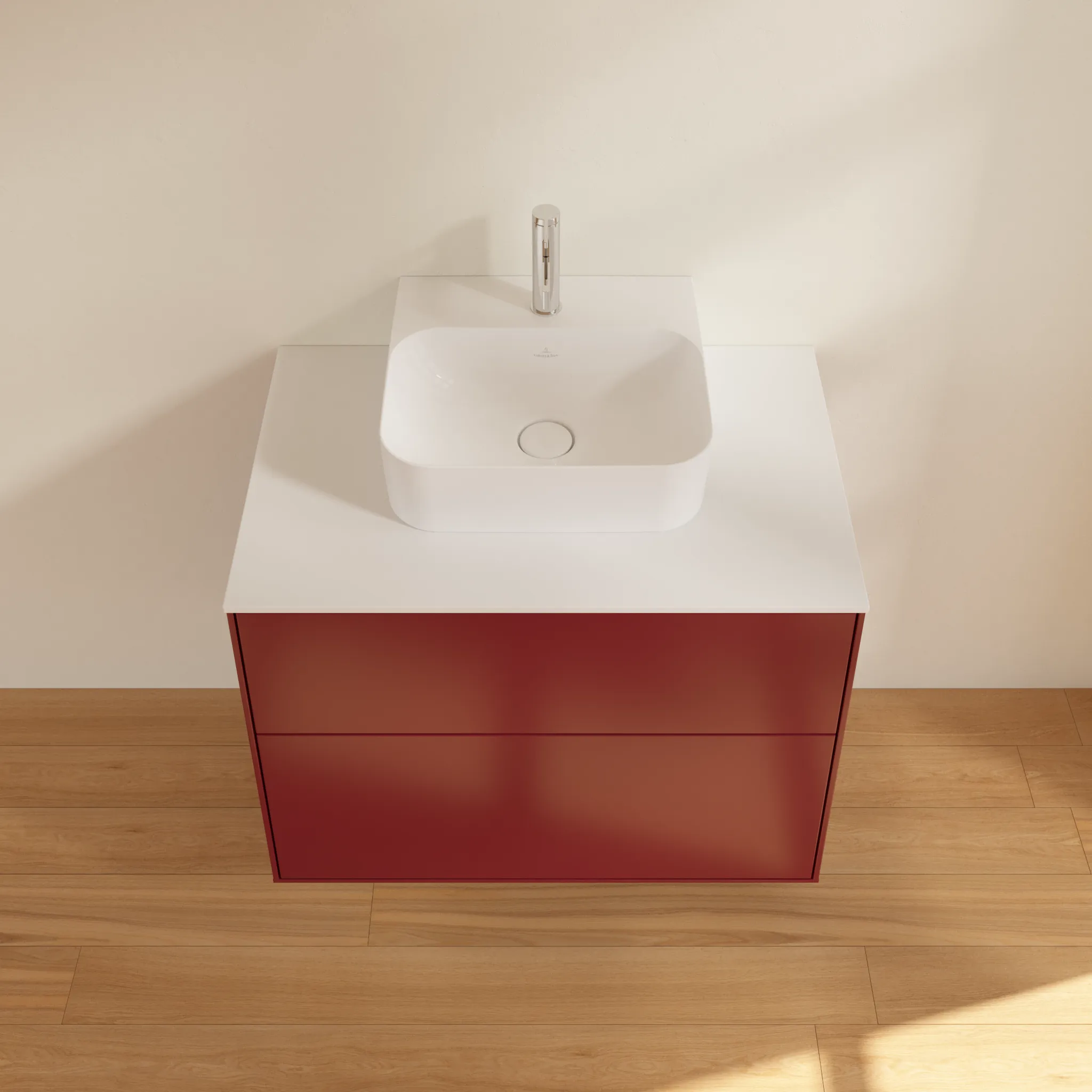 Villeroy & Boch Waschtischunterschrank „Finion“ für Schrankwaschtisch 80 × 60,3 × 50,1 cm 2 Schubladen, für Waschtischposition mittig mittig