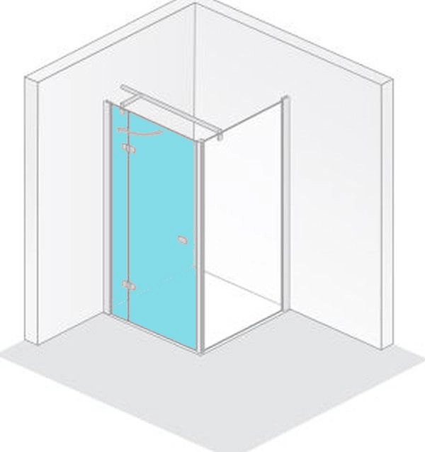 HSK teilgerahmte Duschtür Drehtür an Nebenteil für Seitenwand „Premium Softcube“ Glas Carré, Profile Chromoptik (Alu Hochglanz poliert), Scharniere Premium Softcube, H: 2000 mm HSK teilgerahmte Duschtür Drehtür an Nebenteil für Seitenwand „Premium Softcube“ Glas Carré, Profile Chromoptik (Alu Hochglanz poliert), Scharniere Premium Softcube, H: 2000 mm