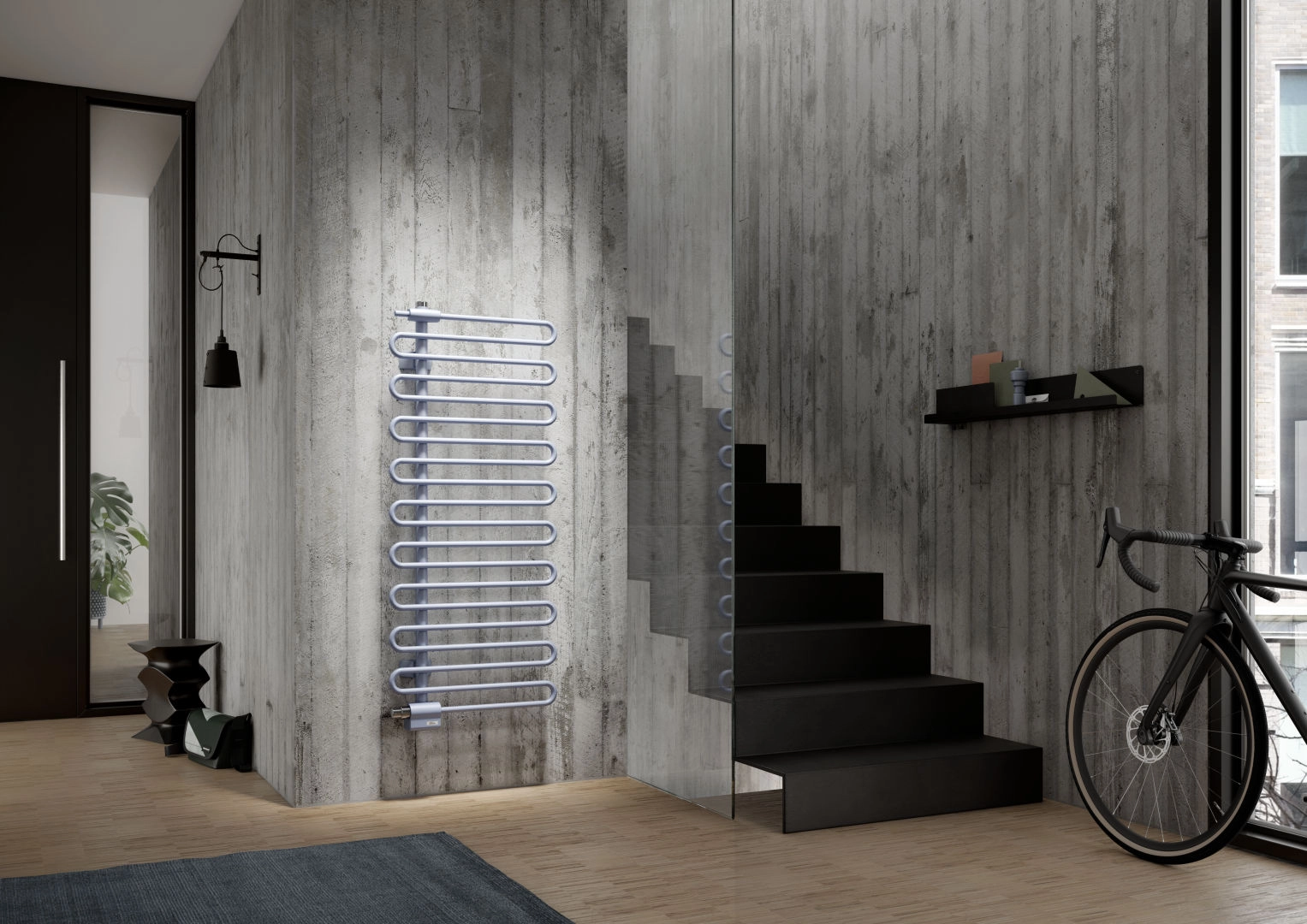 Kermi Design-Heizkörper „Icaro®“ 40 × 186,6 cm in glanzsilber Metallic Kermi Design-Heizkörper „Icaro®“ 40 × 186,6 cm in glanzsilber Metallic